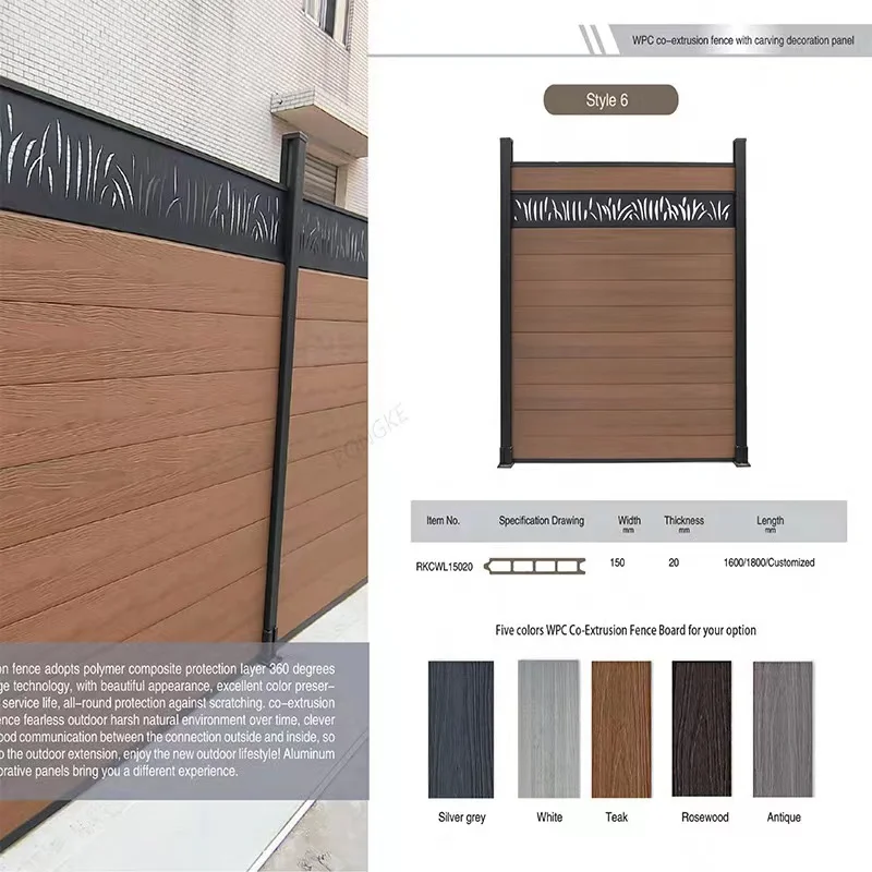 6ft*6ft wpc composite wood privacy fence panel for villa house and garden fencing trellis&gates 2