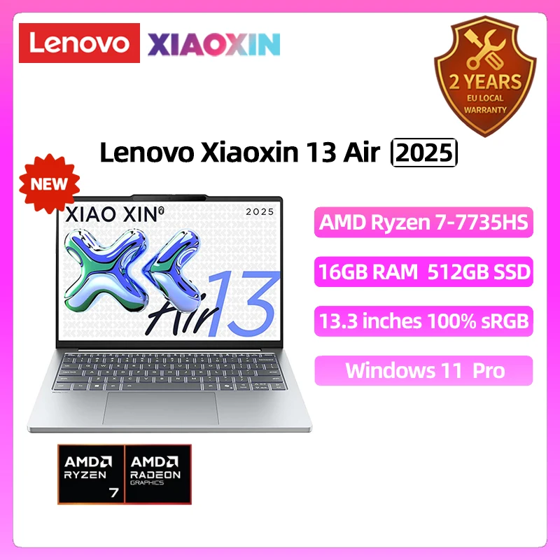 Lenovo Xiaoxin 13 Air Laptop 2025 Ryzen 7 7735HS 16GB RAM 512GB 