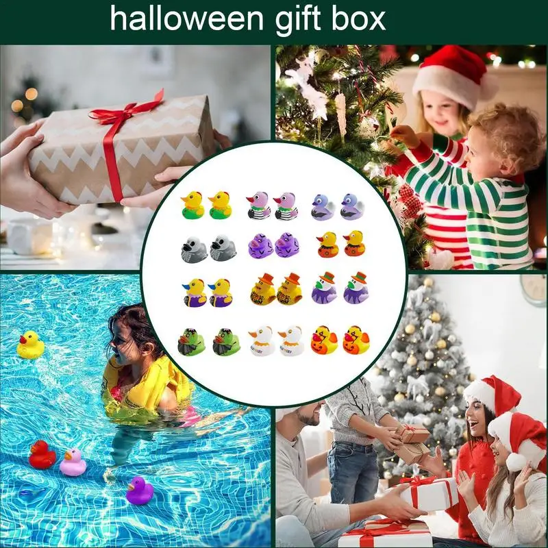 Mini Halloween Ducks Halloween Sound Duck Float Halloween Gift Box Toys Water Toy Skull Duck Halloween Party Favors Ducks 5