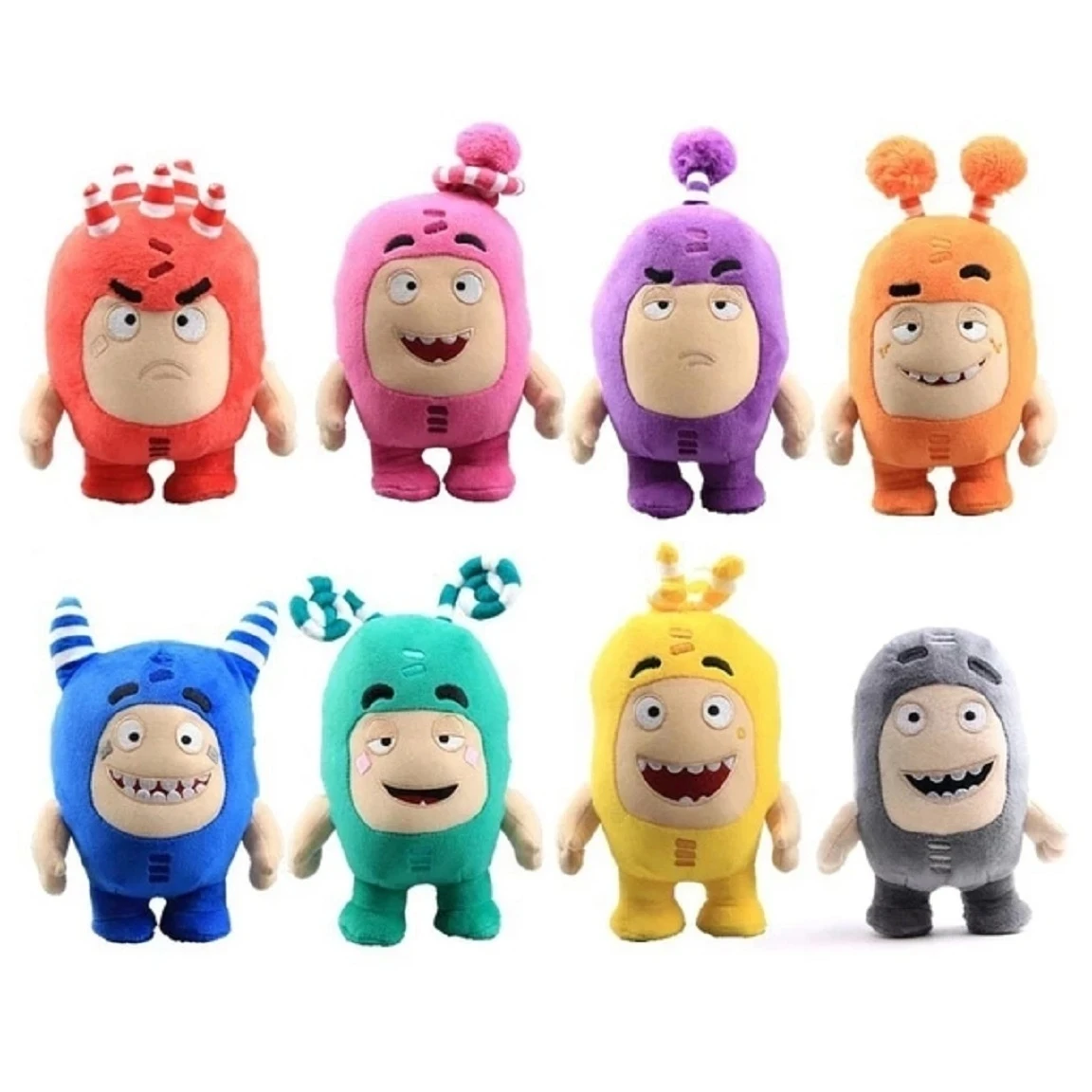 8pcs/Lot Oddbods Cartoon 18-24CM Fuse Jeff Newt Odd ZEE Bods Stuffed Plush Toy Doll For Kids Gifts PP Cotton Home Decoration anspo home security cameras system video surveillance kit cctv 8ch 720p 8pcs outdoor ahd security camera system