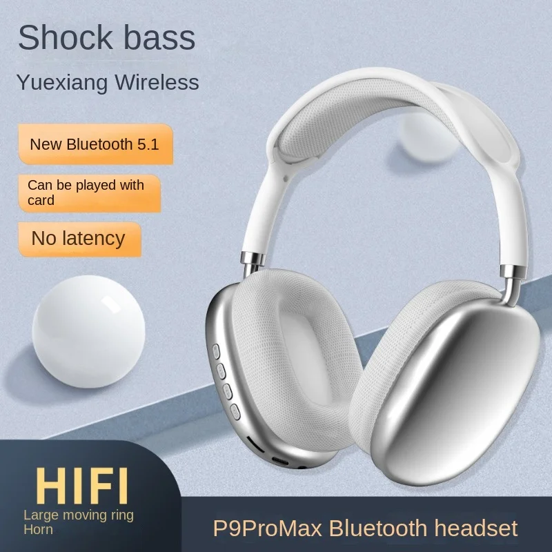 For P9 Pro Max Wireless Bluetooth Headphones Stereo Sound Sports Game  Headset TF