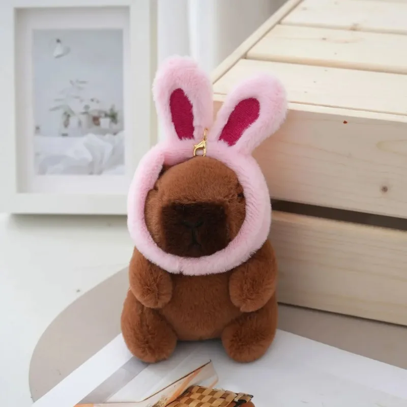Cute Capybara Plush Doll Keychain Toy for Kids