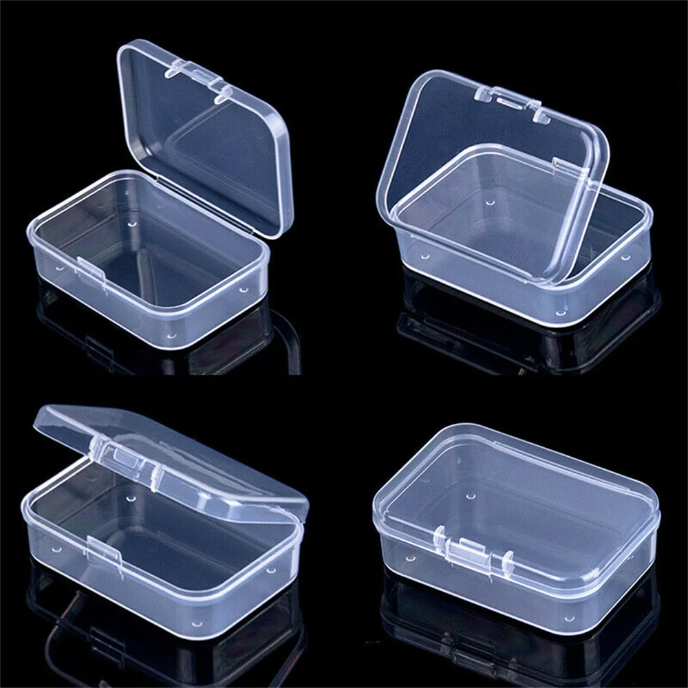 2 Pcs Simple Square Transparent Plastic Box Small Object Ornament Storage  Box Dustproof Plastic Cases Container Jewellery Box - AliExpress