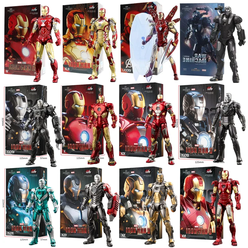 ZD Toys Iron Man MK1 MK2 MK3 MK4 MK5 MK6 MK7 MK42 MK43 MK45 MK46 War Machine Film-Actionfigur 7 Zoll Sammlerstück für Erwachsene