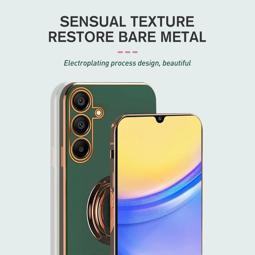 Plating Magnetic suction Case For Samsung Galaxy A15 A25 A54 5G 4G Full Lens Protect Cover Samsun A 15 25 54 Ring Holder_voghion.com