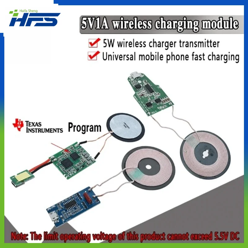 

5V 1A wireless power supply charging 5W wireless charger transmitter universal quick charge DIY Micro USB Charging Coil