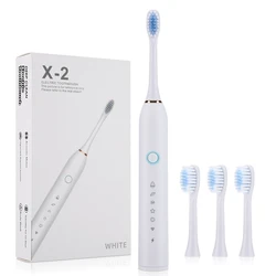 Advanced Sonic Electric Toothbrush for Adults - Smart Timer with 6 Deep Clean Modes & 4 Brush Heads for Optimal Oral Care (Type B White)