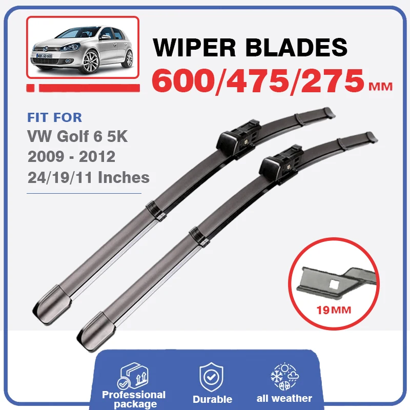SetForVWGolf6Golf6MK6VI200920125KFrontRearWiperBlades