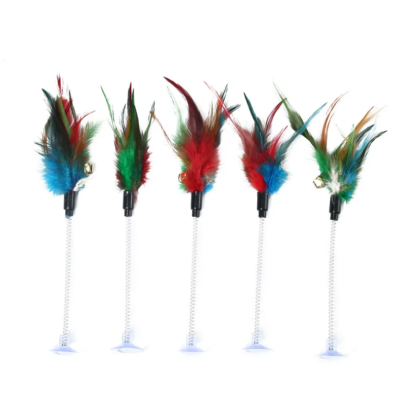 Cartoon Pet Cat Toy Stick Feather Rod Mouse Toy with Mini Bell Cat Catcher Teaser Interactive Cat Toy Kitten игрушки для кошек 