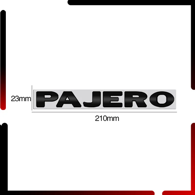 PAJERO 금속 차체 엠블럼 밝은 블랙 크롬 실버 골든 옐로우 배지, 미쓰비시 액세서리용 3D 스티커 테일 데칼