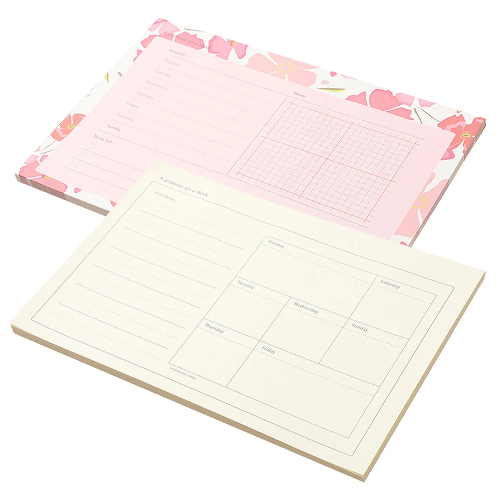 

2 Pcs Planner Agenda Notebook Notepad Office Schedule Pads Multi-function Monthly The Weekly to Do List Notebooks Carry