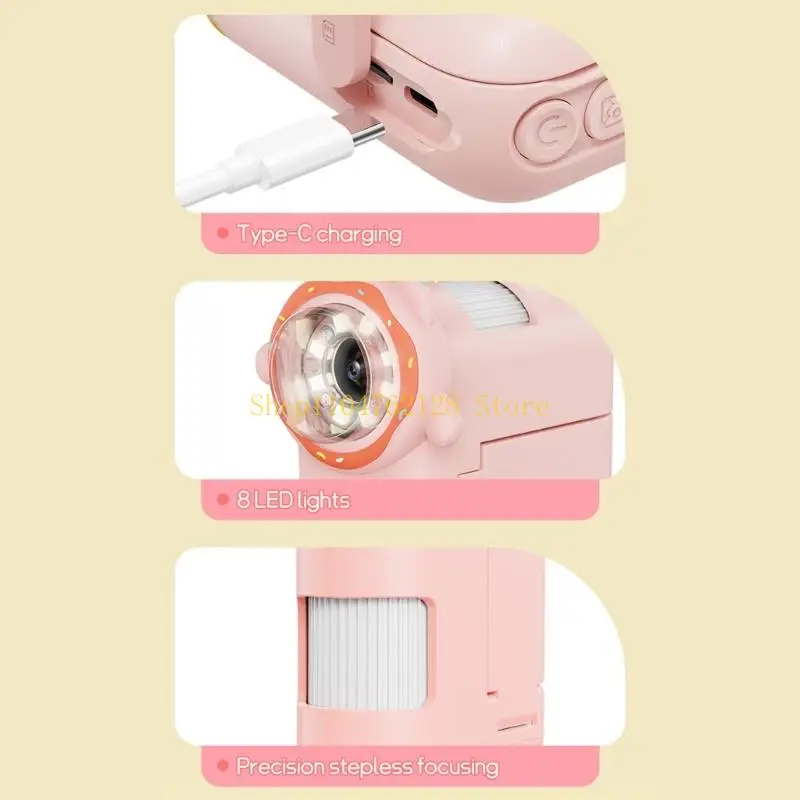 어린이 휴대용 디지털 현미경 2 인치 컬러 스크린 500-1000X 카메라 교육용 LED 돋보기 도구 베스트 세일