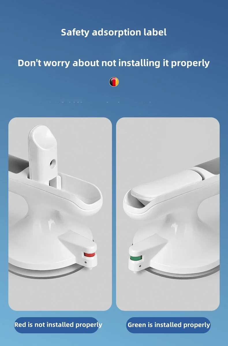 Description Picture 4 of itemShower Handle Grab Bar with Strong Suction Cup for Bathtubs and Showers Shower Safety Hand Rail No Drill Bathroom Balance Bar