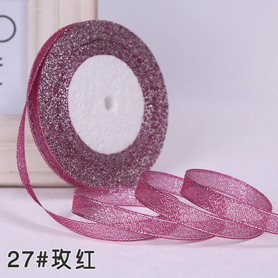 Metallic Glitter Gold and Silver Ribbon - 1/4 x 25 Yards for DIY Crafts, Sewing, Party Decorations, and Gift Wrapping