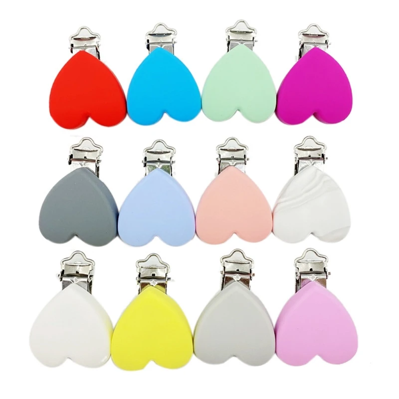 

Hearts Silicone Pacifier Clip Pacifier Chain Holder Soother Nursing Clips BPA Pacifier Chain Accessories