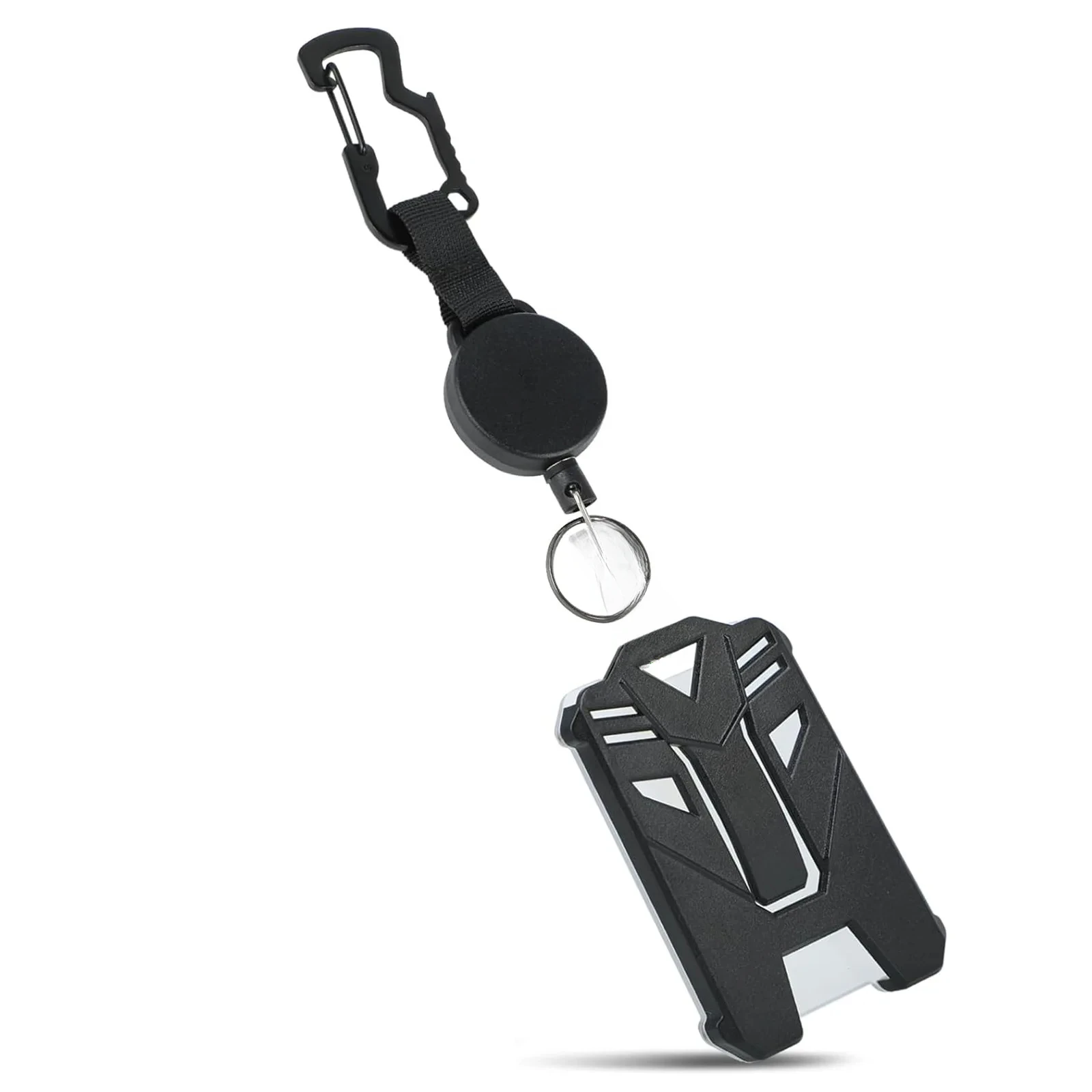 Llavero Retráctil, Paquete De 2 Carretes De Insignia Resistente, Extensible Clip Para Llavero Clip Elástico Para Cinturón Clip De Seguridad Antipérdida Negro Con Cordón De Nailon De 27 Pulgadas