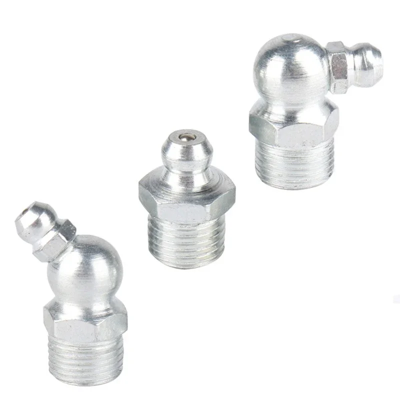 UNF 1/4"-28 1/8" 1/4" BSP NPT Male Straight Elbow 90 45 Degree Hydraulic Oil Zerk Grease Nipple Tube Pipe Fitting 10PCS