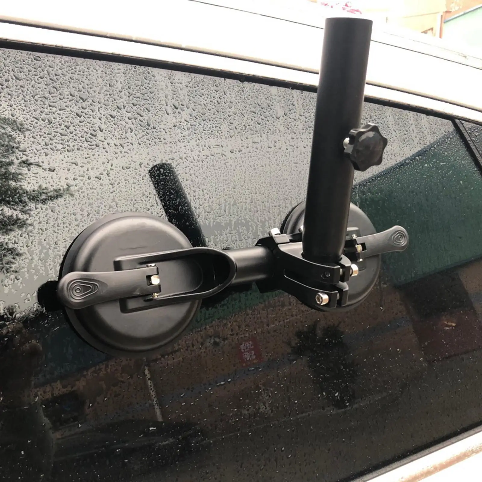 

Dual Suction Cup Flag Pole Bracket Multifunctional Mount Easy Installation Holder Support for Car Road Vehicle Boat Trailer