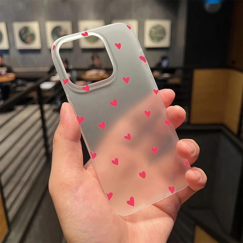 Charming Soft Love Heart-Shaped Shockproof Phone Case with Clear Design