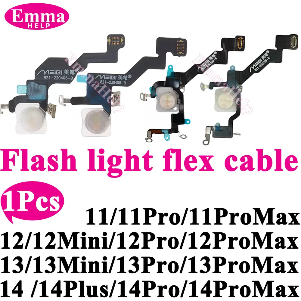 LED Flash Light Connector Camera FlashLight Flex Cable for iPhone 11 12 13 14 Pro Max Mini XS Side Button Metal Proximity