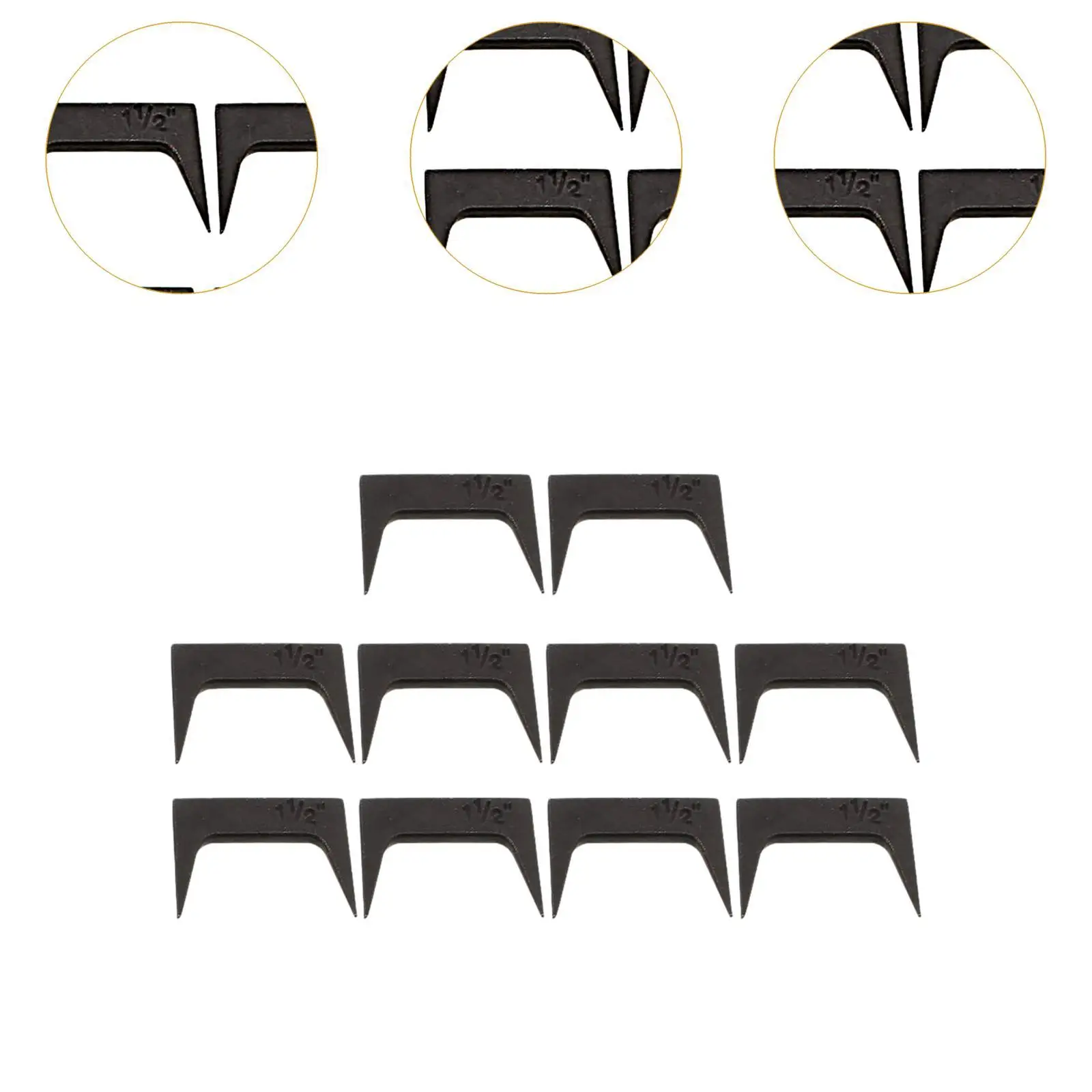 10x Pinch Dogs Woodworking Carpenter Nails Multiuse Wear Resistant Woodworking Nails Square Back Tapered Legs for DIY Crafts