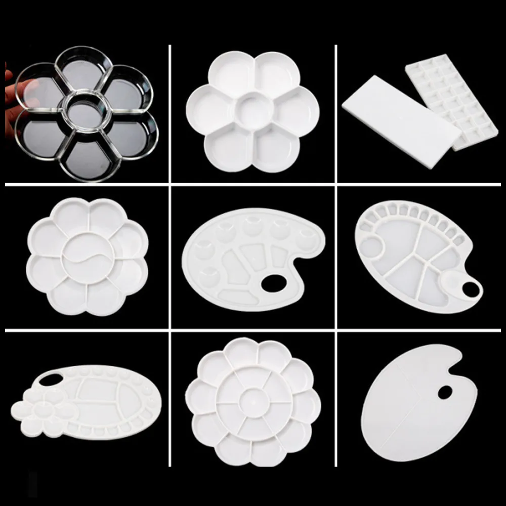 

Flower Shaped Palette Artist Children Students Art Craft Color Mixing Tray Portable Watercolor Painting Palette Painting Dish