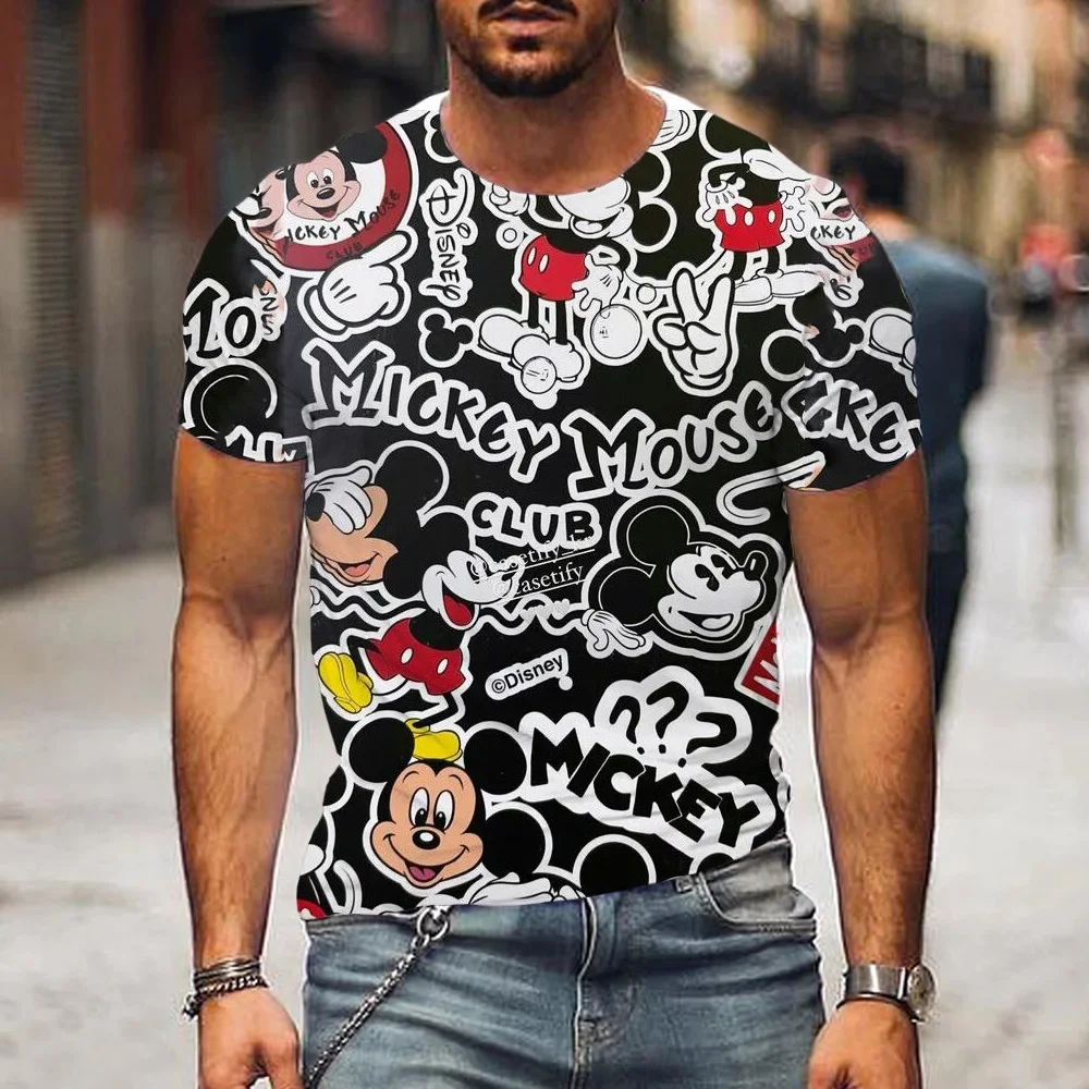 Disney Men's T Shirt Mickey Mouse 3d Printed Cartoon TShirts Male Summer Couple T-shirt Street Tops Tee 5