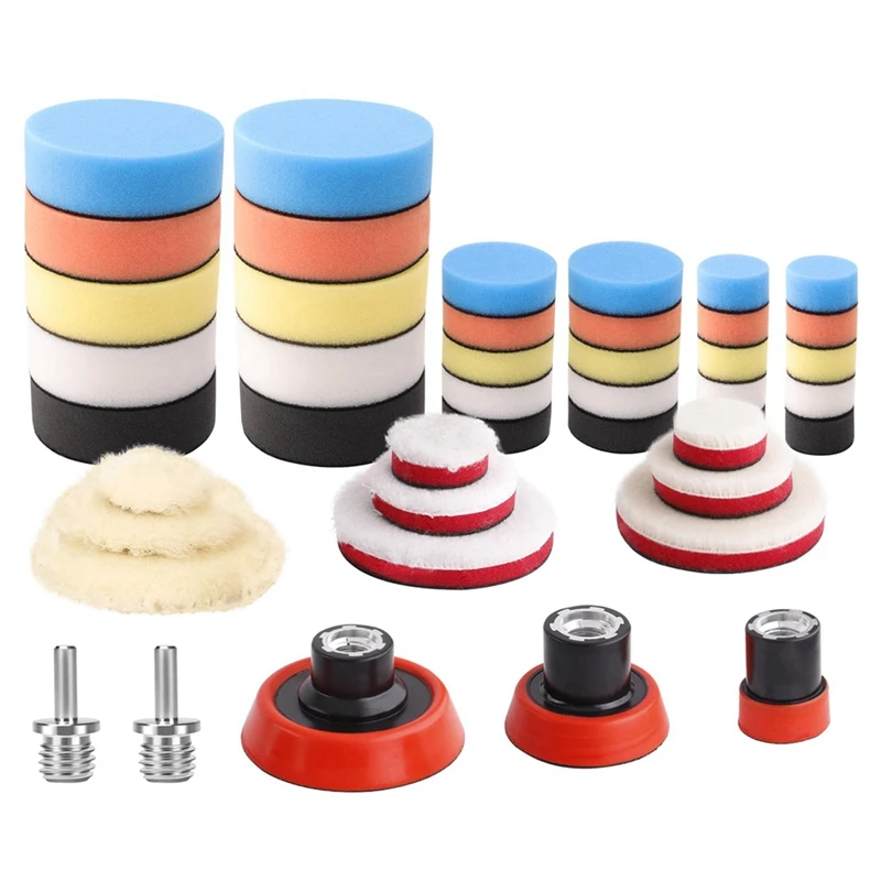 

Car Foam Drill Polishing Pad Kit 44Pcs 1Inch 2Inch 3Inch Detail Polishing Buffing Pad Mix Size Car Detailing Kit