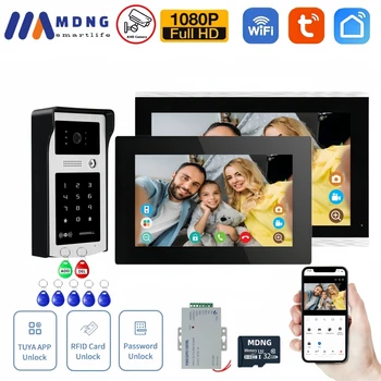 10 Inch Tuya Smart Wifi Video APartment Intercom System 1080P Wireless Doorbell Camera Rfid Unlock Door Entry Intercom Doorman 1