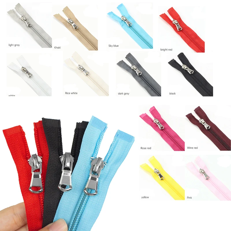 1Pcs 15 Inch-31 inch (40cm-80cm) Nylon Coil Zippers Open-End For DIY Tailor Sewing Crafts Nylon Zippers Accessories 13 Colors