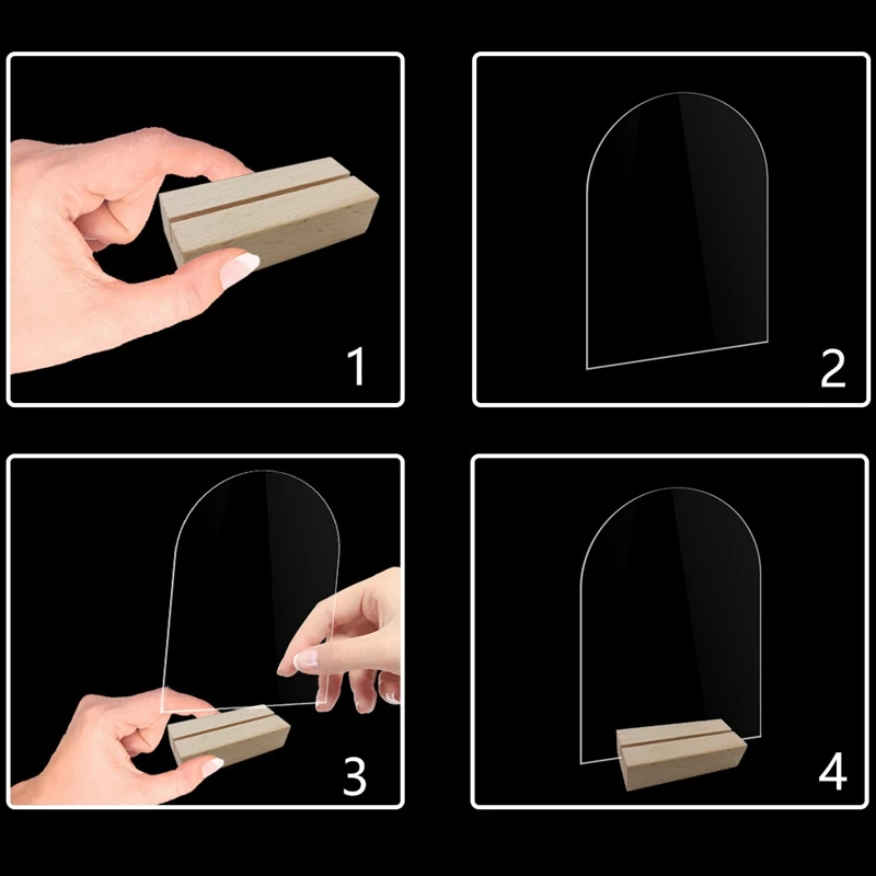 아크릴 웨딩 테이블 번호 표시 나무 받침대 DIY 블랭크 디스플레이 표지판, 웨딩 파티 이벤트 테이블 장, 10 개