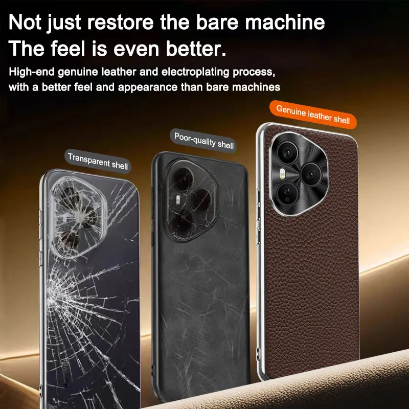 Luxury Leather Electroplating Lychee Texture Shockproof Bumper Case