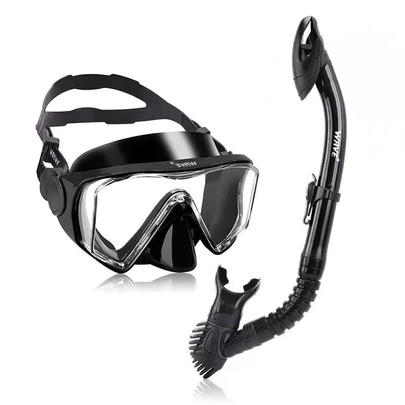 Premium Snorkel Set-Dry-Top Breathing Tube & Triple-Lens Anti-Fog Mask, Ergonomic Design for Underwater Adventure, Snorkeling