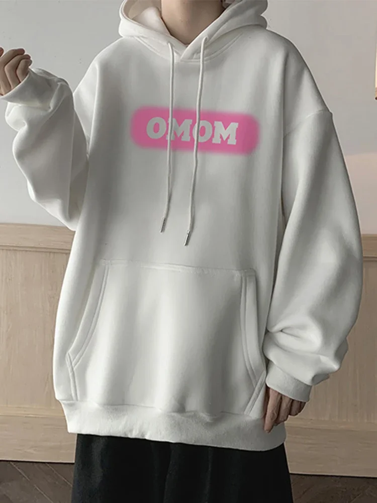 thumbnail image 1 of Sudadera con capucha y estampado de letras de otoño para hombre, sudaderas con capucha de gran tamaño de forro polar estilo hip hop, nueva moda coreana 2024, sudadera con capucha estilo urbano Y2K, 1 of 5