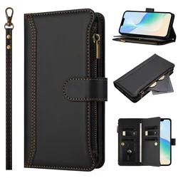 Leather Magnetic Zipper Flip Wallet Phone Case - Google Pixel 10a (Black (YB - 017))