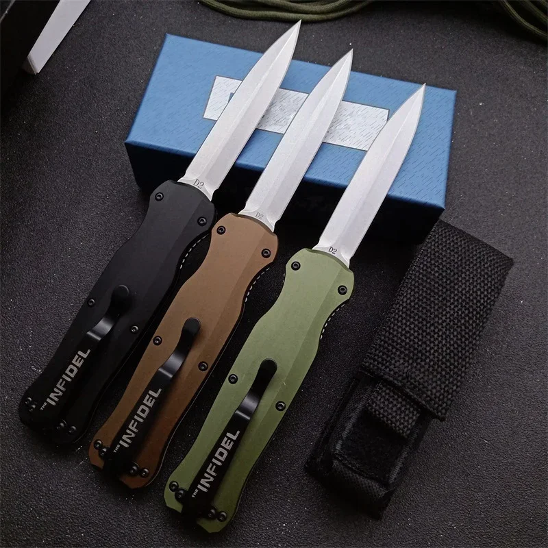 

BM The Infidel OTF D2 Pocket Knife Survival Material Knife Military Tactical Pocketknives Combat Self Defense Outdoor EDC B3