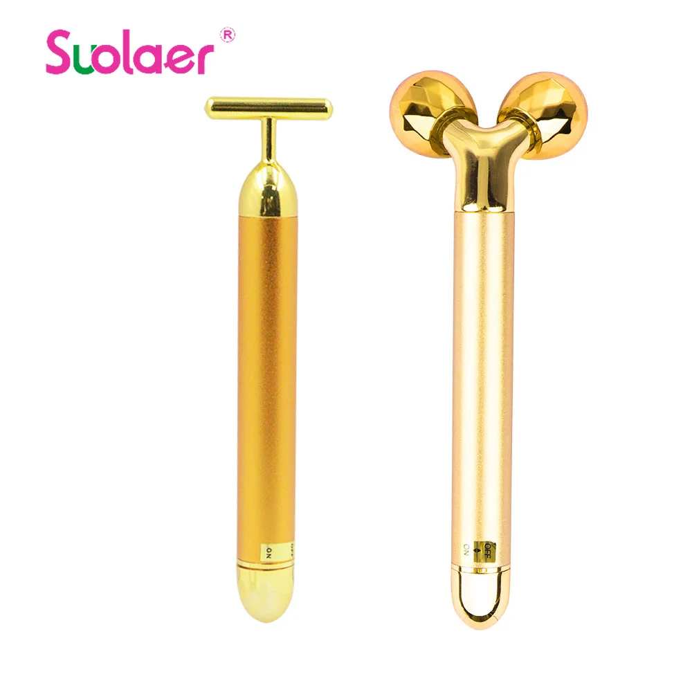 

Weight Loss Facial Face Massager Gold Vibrating Facial Beauty Roller Massager Stick Skin Firming Medical Facial Skin Care Tools