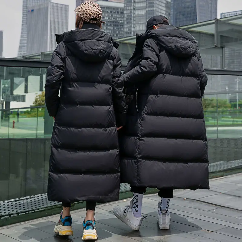 2023 New Women Down Cotton Coat Winter Jacket Female Medium Long Padded Parkas Lovers Outwear Hoodie Loose Plus Size  Overcoat