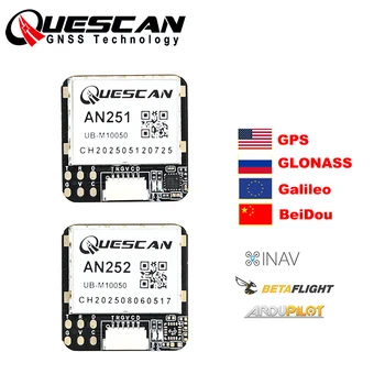 Modulo GPS GNSS QUESCAN AN251 AN252 M10050 M10 con Bussola per INAV Betaflight Ardupilot GPS Galileo GLONASS BeiDou QZSS SBAS