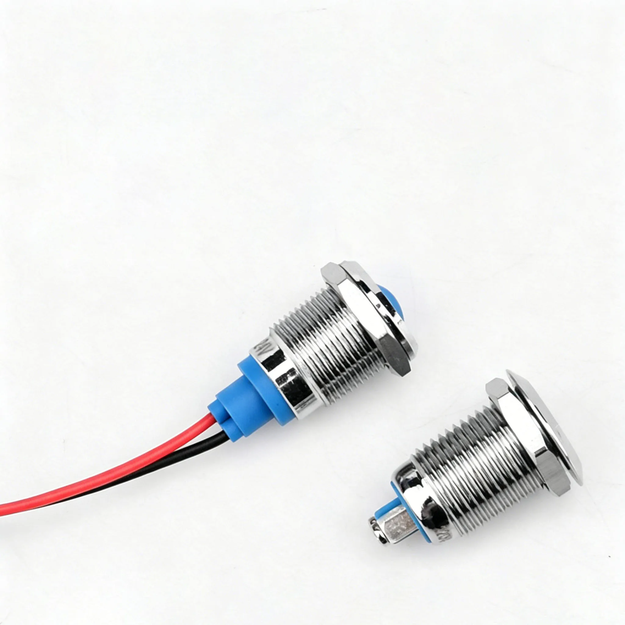 16mm IP66 Waterproof Metal LED Signal Pilot Indicator Light DC 12V 24V AC 220VWire Screw Pins for Industrial Equipme