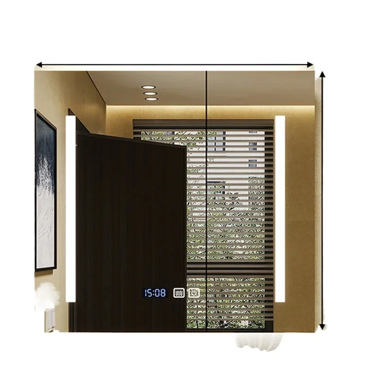 Nordic Simple Bathroom Mirror Cabinet Wall Hanging Fog Removal Toilet Storage Mirror Cabinet Home Furniture Mueble Lavabo FYBC