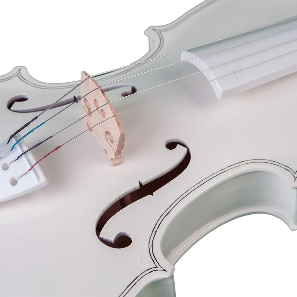 Naomi Student Violin 4/4 Full Size Violin Fiddle White SET Kids Beginners Use 4/4 Student W/Case Bow Rosin