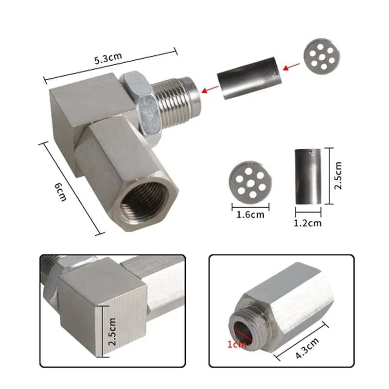 Oxygen Sensor Spacer Universal 02 Bung Extension Catalytic Converter O2 Oxygen Sensor Spacer Oxygen Sensor Extender 0/90 Degree