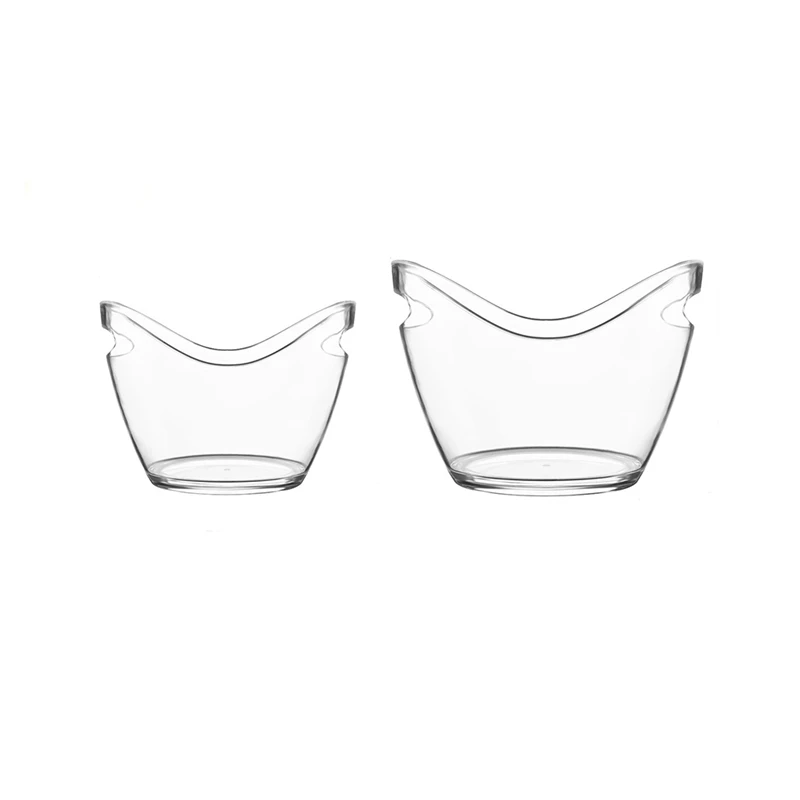 

2PCS Transparent Ingot Ice Bucket Champagne Barrel Ktv Wine Barrel Beverage Cooler Beverage Barrel Transparent