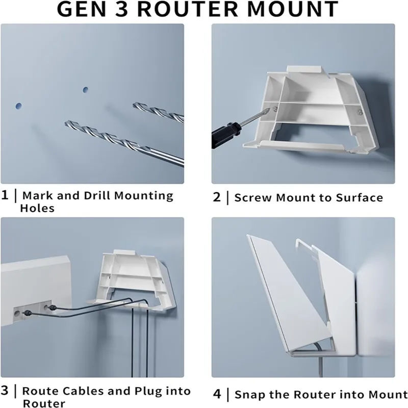 VANDESAIL GEN3 ABS Router Bracket | Suitable for Starlink Power Adapter, Signal Bracket, Third Generation Support 4