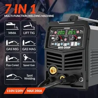 200A 7-in-1 Multi-Process Welding Machine Gas MIG/MAG/Flux Core/Lift TIG/Stick/Spot/Spool Gun Dual LCD Display Tig Welder 2