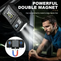 מיני פנס LED נטען USB נייד עם מגנט זנב, פנס קמפינג מבריק במיוחד, צד תאורה חירום COB 4