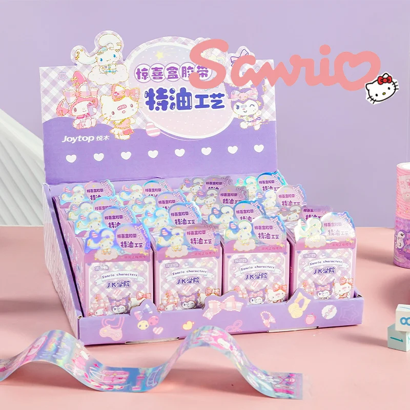 16pcs-sanrio-anime-cinnamoroll-melody-special-oil-sticker-suit-student-handbook-diy-decoration-tape-cartoon-stationary-wholesale