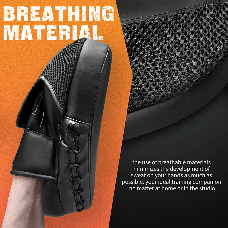 Boxing Pads for Men, Women,& Kids, Leather Focus Mitts for Martial Arts, Boxing Training,Curved Punch Mitts for Karate 3