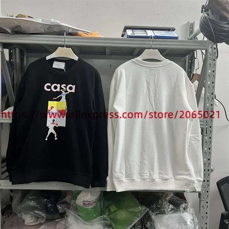 

New High Quality CASA Table Tennis Casablanca Sweatshirts Men Women Hoodie Tennis Club Crewneck Hippie Clothes